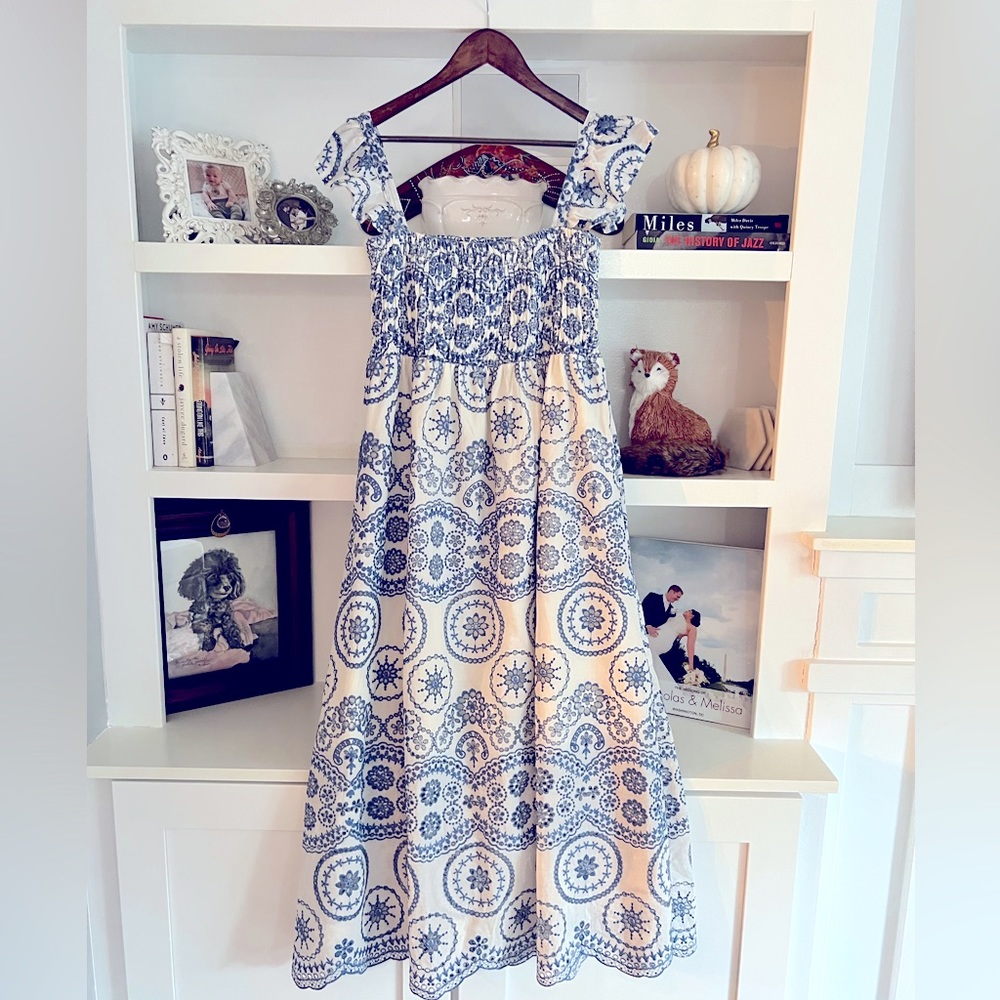 Chatham eyelet midi dress